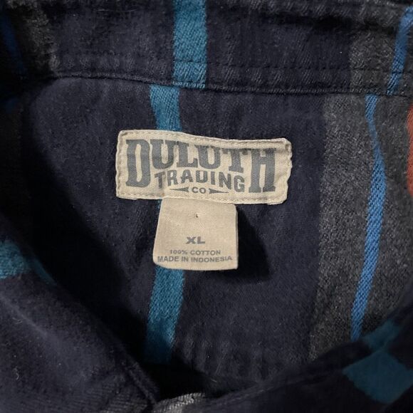 Duluth Trading Striped Firehose Canvas Barn Work Jacket Shirt Mens XL - Picture 2 of 8